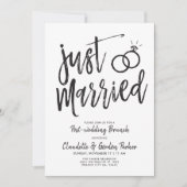 Net Getrouwd Script Bruiloftbrunch | Feestje Kaart (Voorkant)