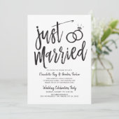 Net getrouwd script | Post Wedding Party Kaart (Staand voorkant)