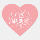 NET GETROUWD Sierlijke Calligraphy Lettering Hart Sticker (Voorkant)