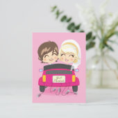 Net Getrouwd Stel Aankondigingskaart (Staand voorkant)