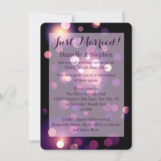 Net Getrouwd Stippen en Harten Kaart (Voorkant)