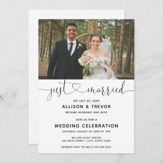 Net Getrouwd Trouw Aankondiging Receptie (Voorkant / Achterkant)