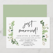 Net Getrouwd, Trouw Elopement Feest Kaart (Voorkant / Achterkant)