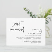 Net Getrouwd, Trouw Elopement Feest Kaart (Staand voorkant)