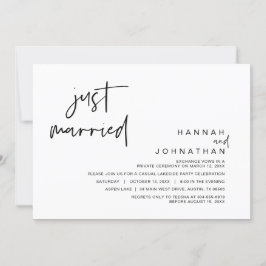Net Getrouwd, Trouw Elopement Feest Kaart