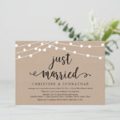 Net Getrouwd, Trouw Elopement Feest Kaart (Staand voorkant)