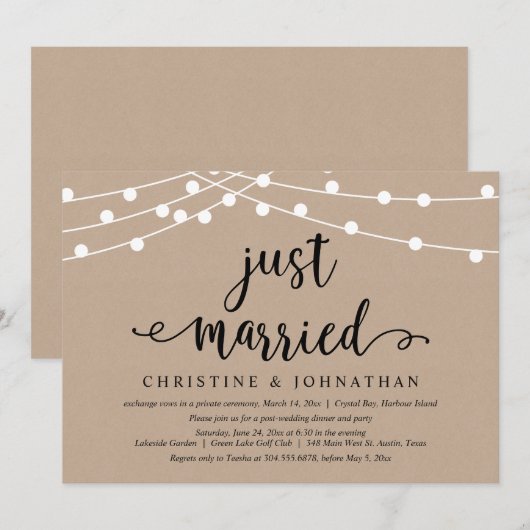 Net Getrouwd, Trouwfeest Kaart (Voorkant / Achterkant)