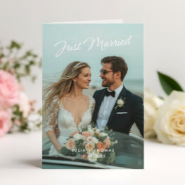 Net Getrouwd Trouwfoto Uitnodiging Vouwen