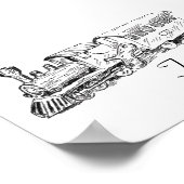 Net Getrouwd Trouwtrein Vingerafdruk Gastboek Poster (Hoek)