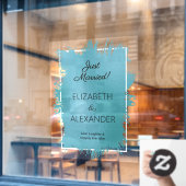 Net getrouwd! Turquoise namaakfolie Raamsticker (Cafe Raam)