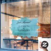 Net Getrouwd! Turquoise Nepfolie Raamsticker (Cafe Raam)