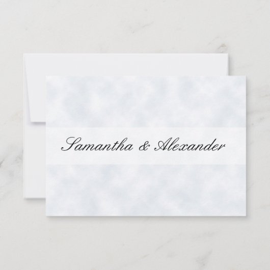 Net Getrouwd, Twee Gouden Ringen/Wolken RSVP Kaartje (Achterkant)