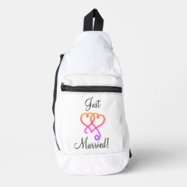 Net Getrouwd Twee Verbonden Kronkelende Regenboog Sling Bag