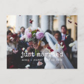 Net getrouwd typemachine trouwfoto briefkaart (Voorkant)