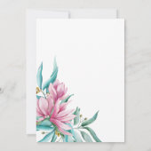 Net getrouwd typografie bloemenroze bruiloft brunc kaart (Achterkant)