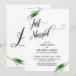 Net Getrouwd Uitgebreid Schrift en Groene Decorati Kaart