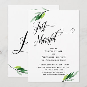 Net Getrouwd Uitgebreid Schrift en Groene Decorati Kaart