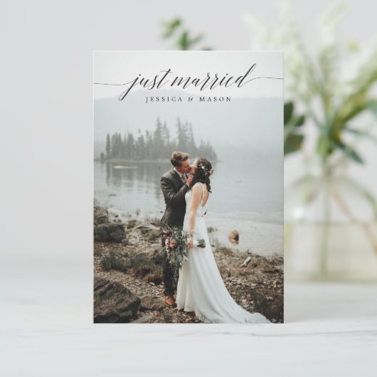 Net Getrouwd Uitnodigen Eloped Aankondiging (Staand voorkant)