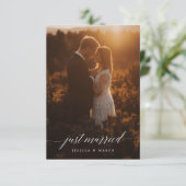 Net Getrouwd Uitnodigen Eloped Aankondiging - Wit (Staand voorkant)