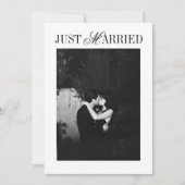 Net getrouwd unieke moderne minimalistische bruilo aankondiging (Voorkant)