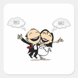 Net getrouwd vierkante sticker