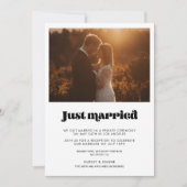 Net getrouwd Vintage retro script aankondiging (Voorkant)