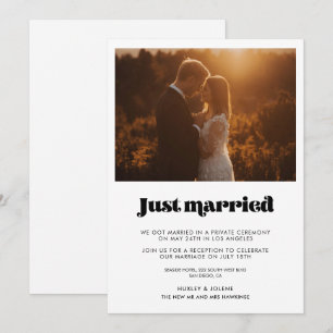 Net getrouwd Vintage retro script aankondiging