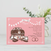 Net getrouwd Vluchtfeest Uitnodigingen (Staand voorkant)