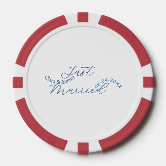 Net getrouwd voeg koppel naam datum jaar huwelijks poker chips (Voorkant)