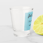 Net getrouwd voeg koppel naam datum jaar huwelijks shot glas (Links)