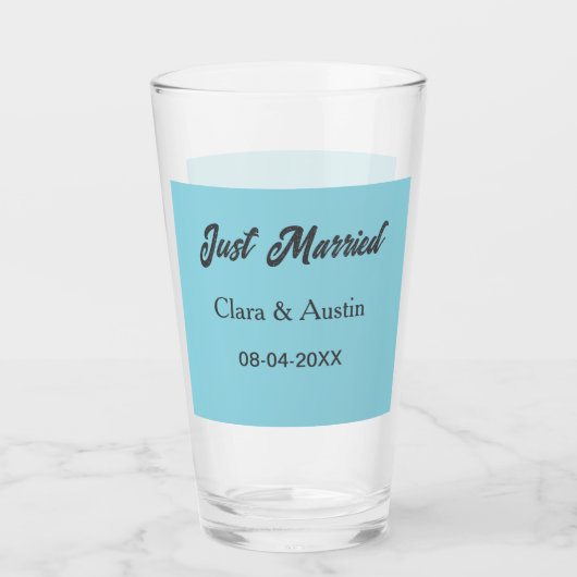 Net getrouwd voeg naam koppel datum jaar huwelijk glas (Voorkant)