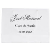 Net getrouwd voeg naam koppel datum jaar huwelijk groot cadeauzakje (Achterkant)