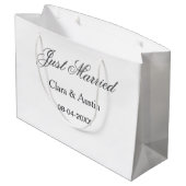 Net getrouwd voeg naam koppel datum jaar huwelijk groot cadeauzakje (Achterkant Gekanteld)