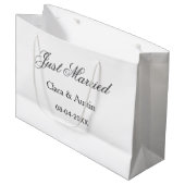 Net getrouwd voeg naam koppel datum jaar huwelijk groot cadeauzakje (Voorkant Gekanteld)