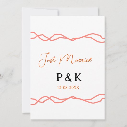 Net getrouwd voeg naam koppel datum toe rode vinta kaart (Voorkant)