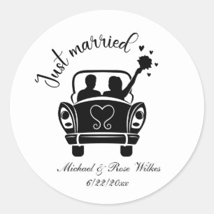 Net getrouwd voeg namen Datum Huwelijk toe  Ronde Sticker