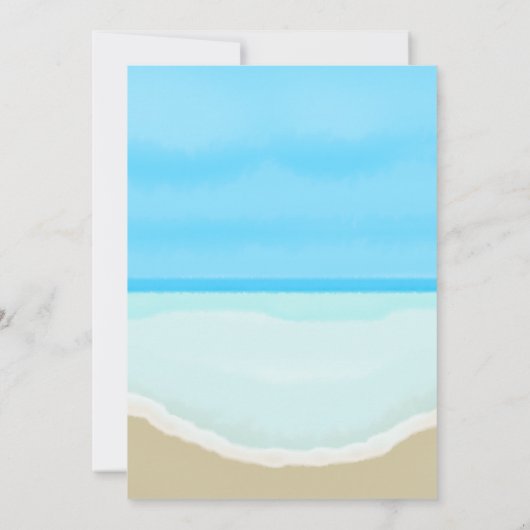 Net getrouwd Waterverf Ocean Beach Invitation Kaart (Achterkant)