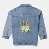 Net getrouwd waterverf paar ontwerp denim jacket (Achterkant)