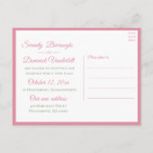 Net getrouwd Waterverf roze bloemenbruiloft Aankondigingskaart (Achterkant)