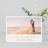 Net Getrouwd Weggelopen 4 Foto Ontvangst Alleen Go Folie Uitnodiging (Staand Voorkant)