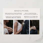 Net Getrouwd Weggelopen 4 Foto Ontvangst Alleen Go Folie Uitnodiging (Achterkant)