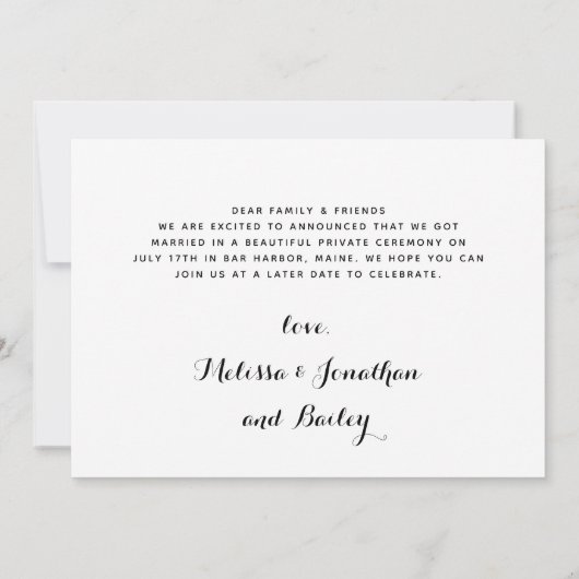 Net Getrouwd Weggelopen Hond Huwelijksaankondiging Save The Date (Achterkant)