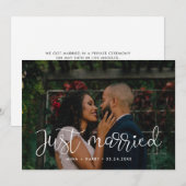 Net getrouwd Whimsical bruiloft fotokaart Aankondiging (Voorkant / Achterkant)