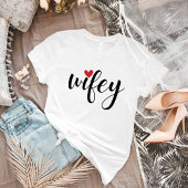 Net getrouwd Wifey Modern Elegant eenvoudig script T-shirt