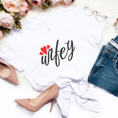 Net getrouwd Wifey Modern Elegant eenvoudig script T-shirt