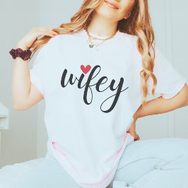 Net getrouwd Wifey Modern Elegant eenvoudig script T-shirt