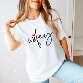 Net getrouwd Wifey Modern Elegant eenvoudig script T-shirt