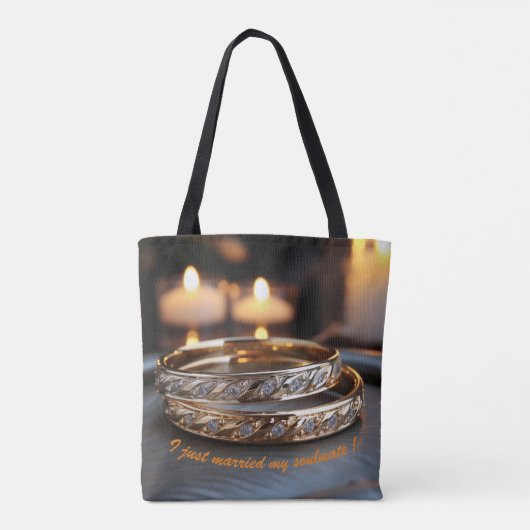 Net getrouwd zielsverwant tote bag (Achterkant)