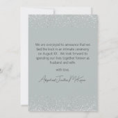 Net Getrouwd Zilveren Ballonnen Huwelijksfoto Aankondiging (Achterkant)