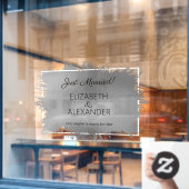 Net Getrouwd! Zilveren Nep Folie Raamsticker (Cafe Raam)